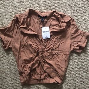 COLLARED TAN BLOUSE